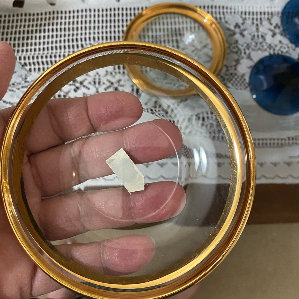 Clear Glass Serving plates with Gold Trim - Classic Dinnerware